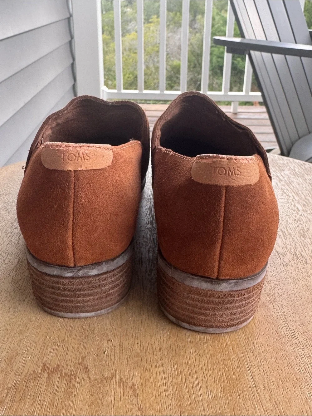 TOMS Shaye Camel Brown Suede Slip-On Ankle Booties Women’s 7.5